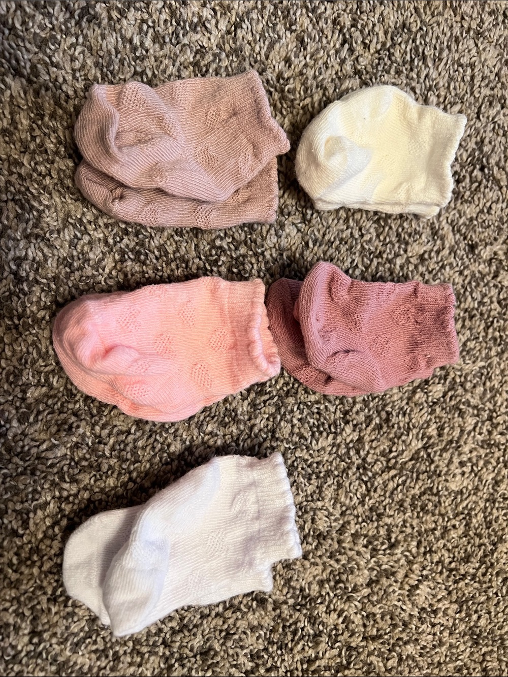 Mixed Baby/Toddler Knit No-Show Socks - Pink & White Set